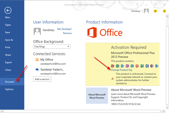 microsoft office key