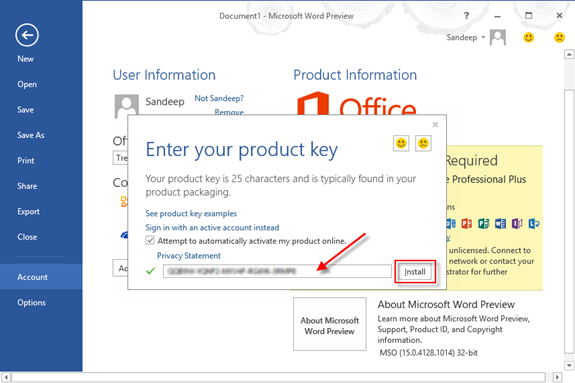 Serial Key To Activate Office 2013